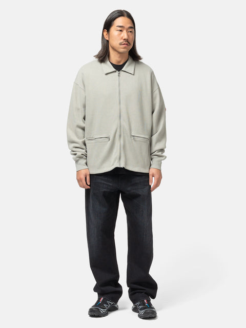 CAV EMPT DBL Knit Collared Zip Up Khaki, Sweaters
