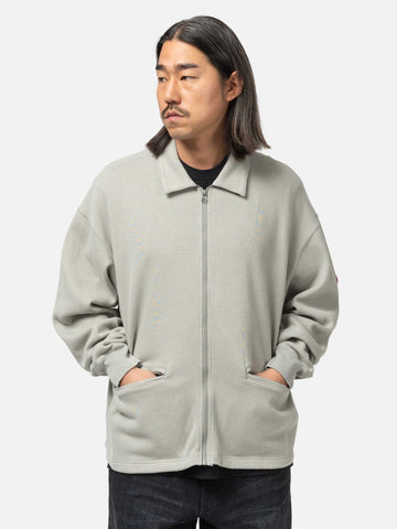 CAV EMPT DBL Knit Collared Zip Up Khaki, Sweaters