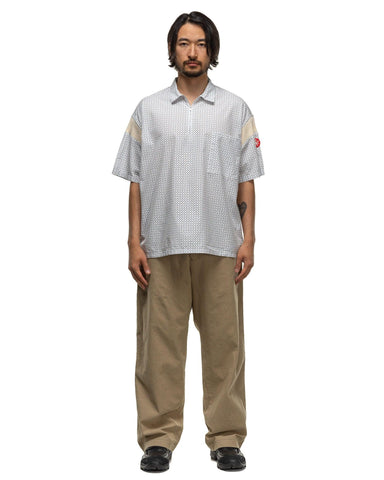 Half Zip Control Short Sleeve Shirt White - HAVEN