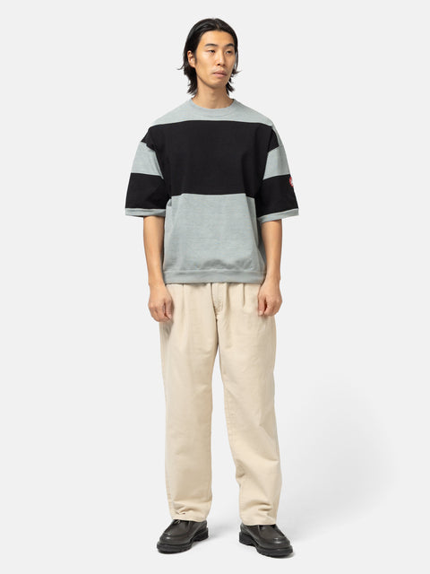 CAV EMPT Overdye Stripe Short Sleeve Crew Neck Khaki, Sweatshirts