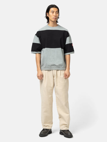 CAV EMPT Overdye Stripe Short Sleeve Crew Neck Khaki, Sweatshirts