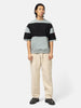 CAV EMPT Overdye Stripe Short Sleeve Crew Neck Khaki, Sweatshirts