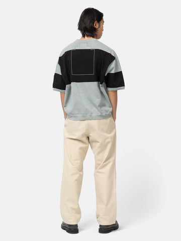 CAV EMPT Overdye Stripe Short Sleeve Crew Neck Khaki, Sweatshirts
