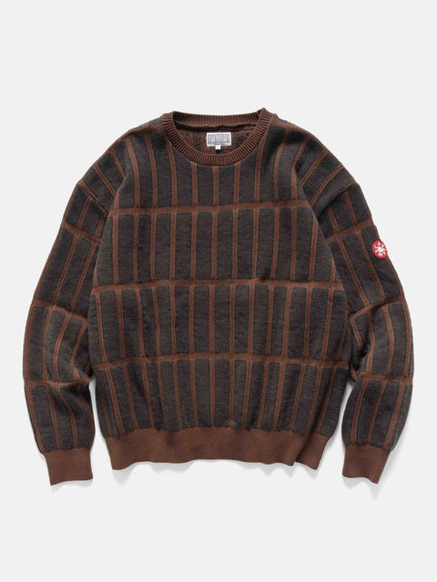 CAV EMPT Rectangular Bar Knit Brown, Sweaters