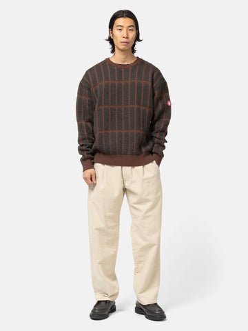 CAV EMPT Rectangular Bar Knit Brown, Sweaters
