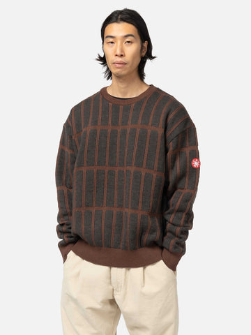 CAV EMPT Rectangular Bar Knit Brown, Sweaters