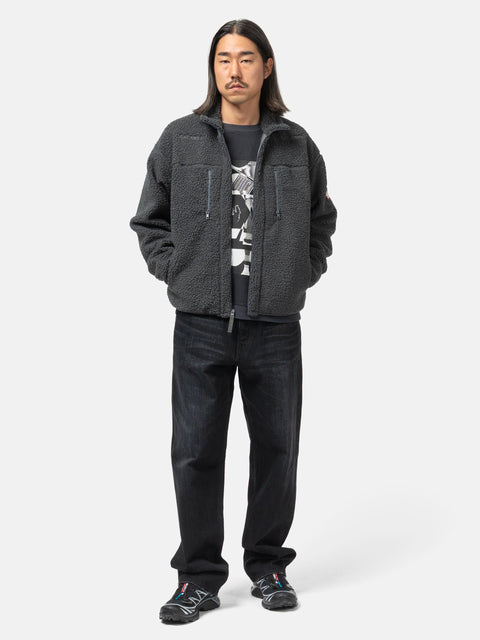 CAV EMPT Stand Collar Boa Zip Up Grey, Fleece Jackets