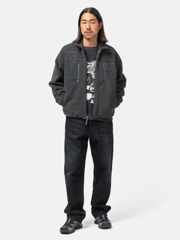 CAV EMPT Stand Collar Boa Zip Up Grey, Fleece Jackets
