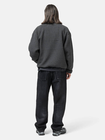 CAV EMPT Stand Collar Boa Zip Up Grey, Fleece Jackets