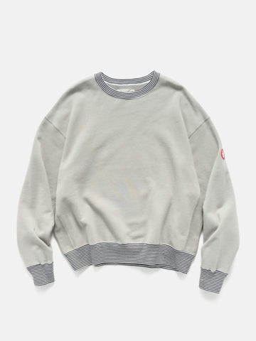 CAV EMPT Stripe Rib Solid Crew Neck Khaki, Sweatshirts