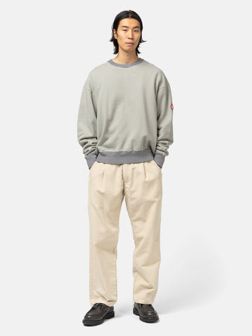 CAV EMPT Stripe Rib Solid Crew Neck Khaki, Sweatshirts