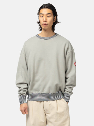 CAV EMPT Stripe Rib Solid Crew Neck Khaki, Sweatshirts