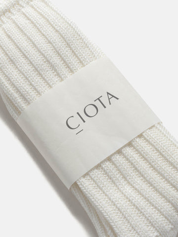CIOTA Ribbed Socks (Low Gauge) Off White, Socks