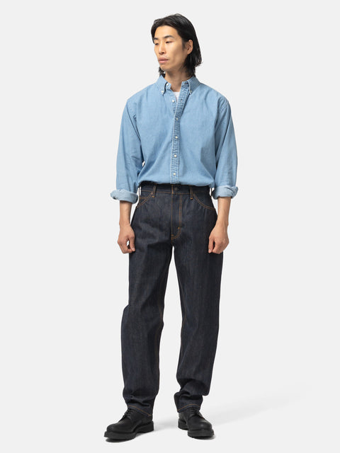 CIOTA Wide Tapered 5 Pocket Pants Navy (Rigid), Jeans