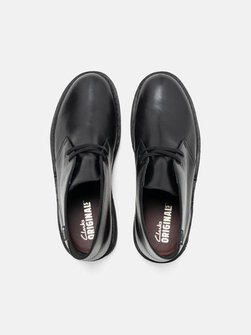 Clarks Originals Desert Boot GTX Black Leather, Boots
