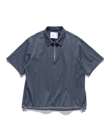 Sacai Cotton Jersey Polo SS Shirt Blue Gray, Shirts