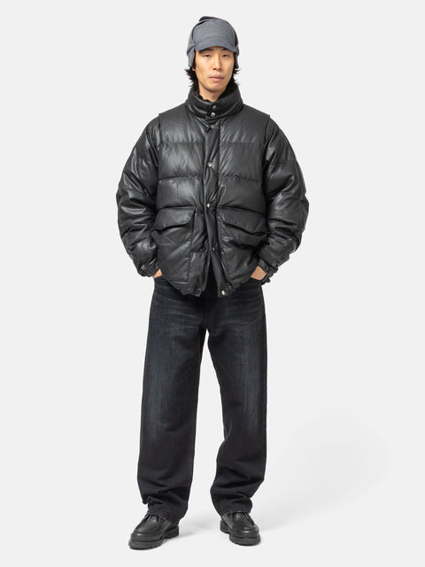 DAIWA Tech 2Way Leather Like Down Jacket Black, Down Jackets