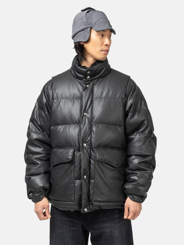 DAIWA Tech 2Way Leather Like Down Jacket Black, Down Jackets