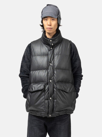 DAIWA Tech 2Way Leather Like Down Jacket Black, Down Jackets