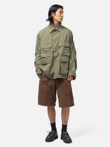 DAIWA Tech Multi Fishing Pocket Mil BDU Shirt L/S Sage Gray, Jackets