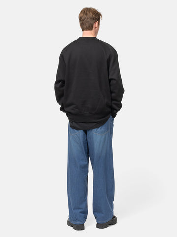 DAIWA Tech Sweat Crew Freedom Sleeve Black, Sweatshirts