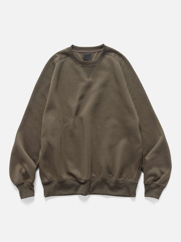 DAIWA Tech Sweat Crew Freedom Sleeve Brown Khaki, Sweatshirts
