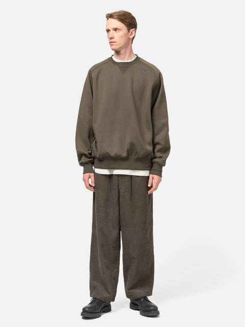 DAIWA Tech Sweat Crew Freedom Sleeve Brown Khaki, Sweatshirts