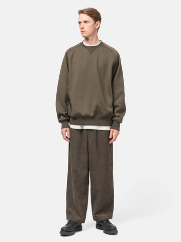 DAIWA Tech Sweat Crew Freedom Sleeve Brown Khaki, Sweatshirts