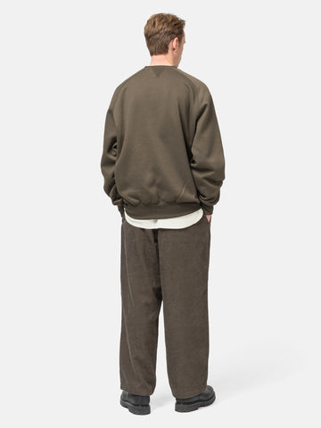 DAIWA Tech Sweat Crew Freedom Sleeve Brown Khaki, Sweatshirts