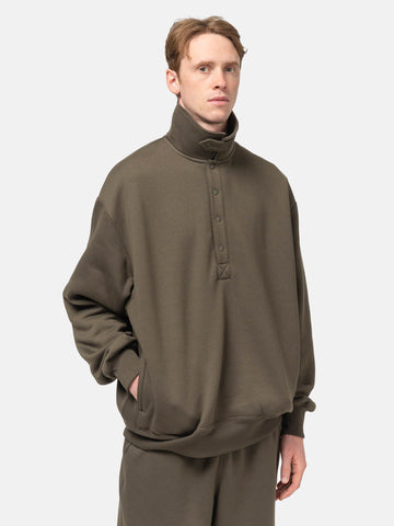 DAIWA Tech Sweat Snap Pullover Brown Khaki, Sweatshirts