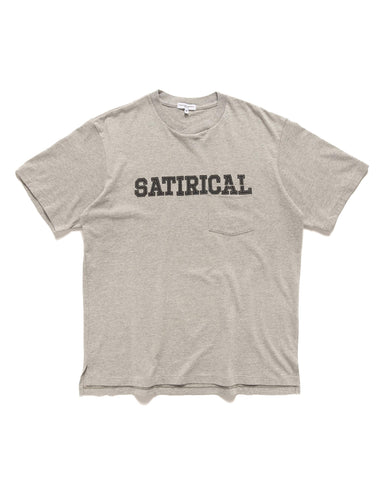 Engineered Garments Printed Cross Crew Neck Pocket T-Shirt Satirical Grey, T-Shirts