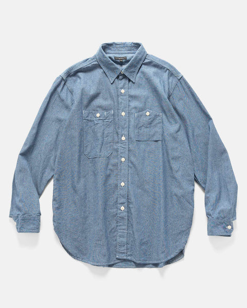 Engineered Garments 4.5oz Cotton Chambray Work Shirt Light Blue, Shirts