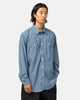 Engineered Garments 4.5oz Cotton Chambray Work Shirt Light Blue, Shirts