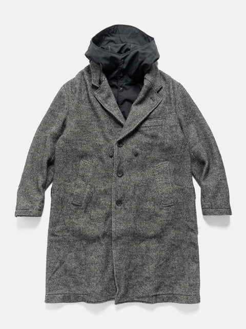 Engineered Garments Chester Coat Wool Shaggy Twill Black, Outerwear