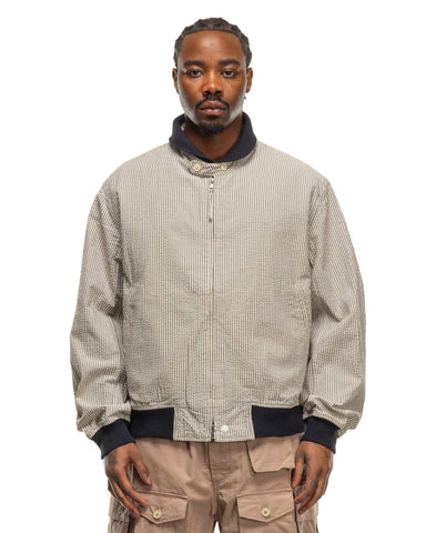 Engineered Garments LL Jacket Cotton Seersucker Navy/ Natural, Outerwear