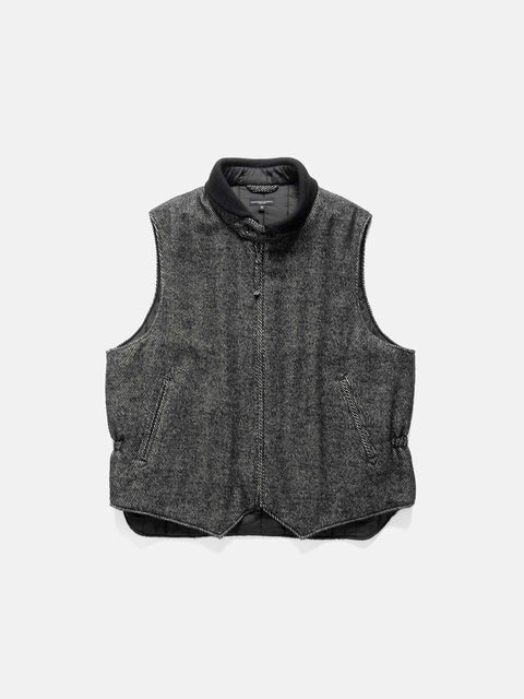 Engineered Garments LL Vest Wool Shaggy Twill Black, Outerwear
