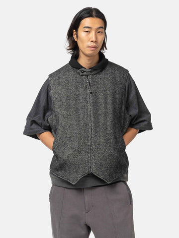 Engineered Garments LL Vest Wool Shaggy Twill Black, Vests