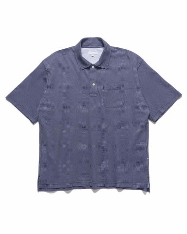 Engineered Garments Polo Shirt Polka Dot Pique Navy, Shirts
