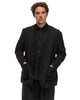 Engineered Garments Trans Jacket Black Solid Poly Wool Flannel, Outerwear