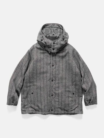 Engineered Garments Wind Breaker Wool Striped HB Dark Grey, Jackets