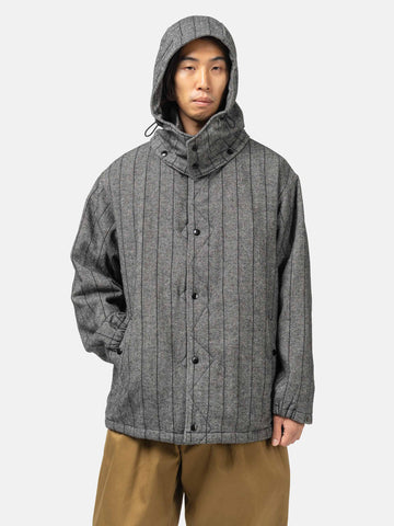 Engineered Garments Wind Breaker Wool Striped HB Dark Grey, Jackets