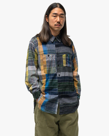 Engineered Garments Work Shirt Navy/Yellow/Green, Shirts