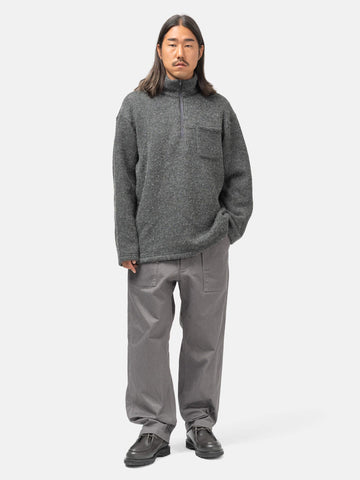 Engineered Garments Zip Mock Neck Wool Charcoal, Sweaters