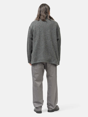 Engineered Garments Zip Mock Neck Wool Charcoal, Sweaters