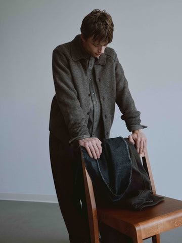 HAVEN Highland Knit Shirt - Merino Wool Cashmere Charcoal, Sweaters