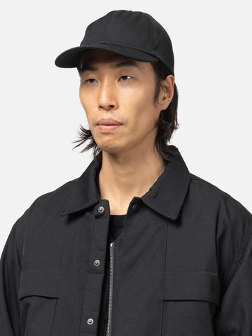 HAVEN Field Cap - Super 100 Wool Gabardine Black, Caps
