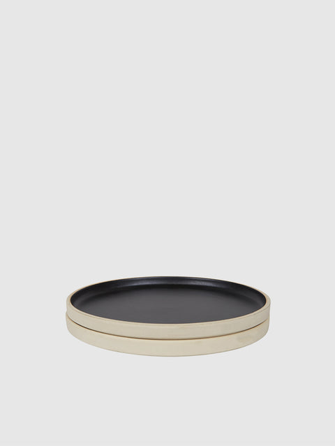 FRAMA Otto Ceramic Plates Set of 2 Black, Home Goods