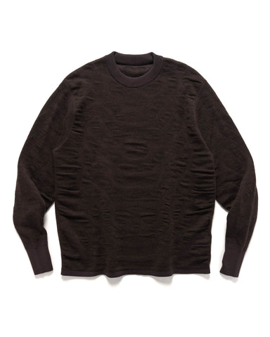 Goldwin 0 Reaction Diffusion Knit Top Dark Brown, Sweaters