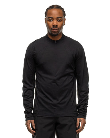 Goldwin 0 Wool Half Zip L/S T-Shirt Black, Knits