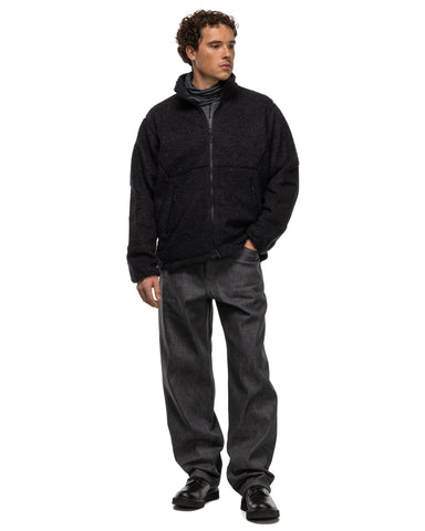 Goldwin Wool Boa Fleece Full Zip Jacket Mix Charcoal, Outerwear